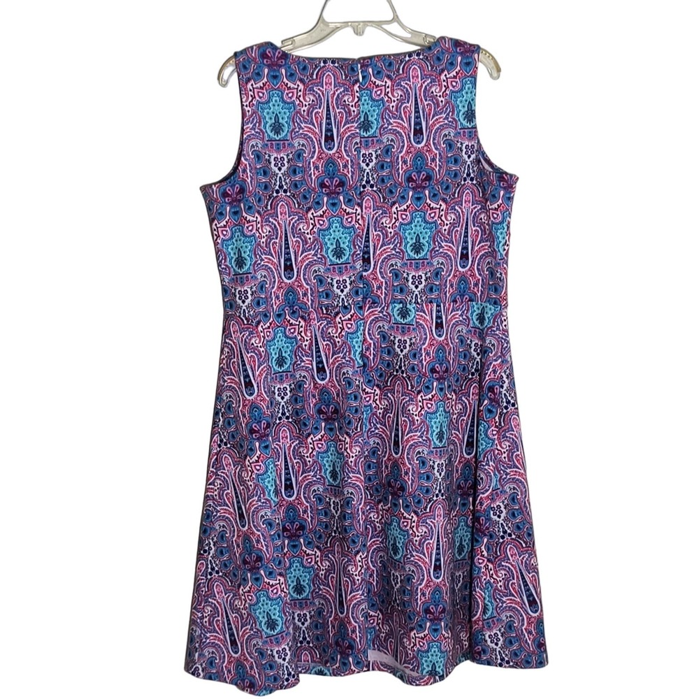 Talbots Sleeveless Dress Woman's Size 1X Multicolor Paisley Stretch Knit - Picture 11 of 14